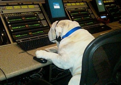 Gabe takes over the GMA controls. And YES this is the actual control board--the staff was very obliging to allow us this photo op!