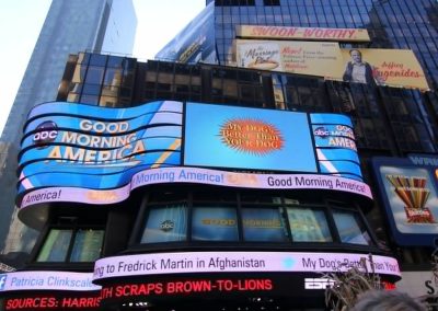 The GMA Billdoard in Times Square highlighting the contest winners