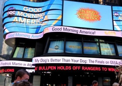 The GMA Billdoard in Times Square highlighting the contest winners